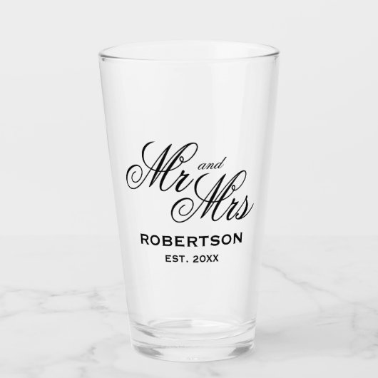 Custom Mr en Mrs trouwbril voor nieuwe bruiloften Glas (Voorkant)