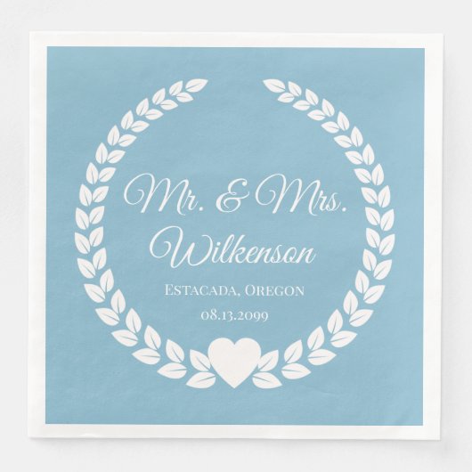 Custom Mr & Mrs Bride and Groom Pas getrouwd Servet (Voorkant)