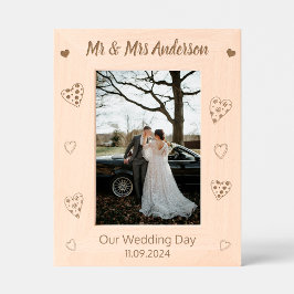 Custom Mr & Mrs Keepsake Wedding Day Houten Gegraveerde Lijstjes