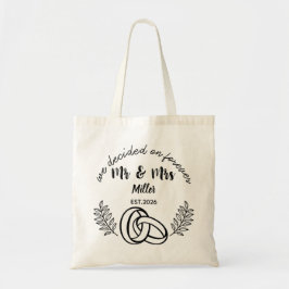Custom Mr & Mrs Rings Wedding Tote Bag