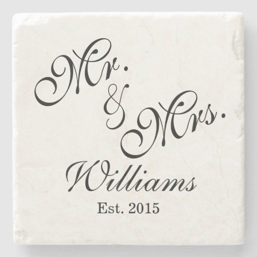 Custom Mr & Mrs Wedding Onderzetters (Voorkant)