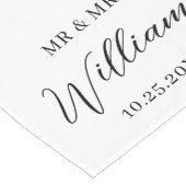 Custom Mr & Mrs Wedding Table Runner Lange Tafelloper (Hoek)