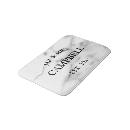 Custom mr. witte steen marmeren badkamer badmat (Gekanteld)