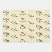 Custom Mrs. Est. Modern Elegant Script Newlywed Inpakpapier Vel (Voorkant 2)