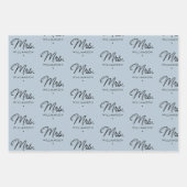 Custom Mrs. Est. Modern Elegant Script Newlywed Inpakpapier Vel (Voorkant 2)