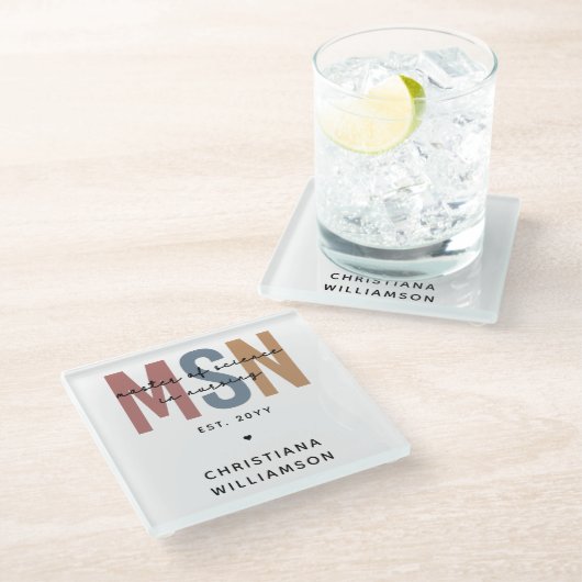 Custom MSN Master of Science in Verpleegkundig Afs Glazen Onderzetter (Schuin)
