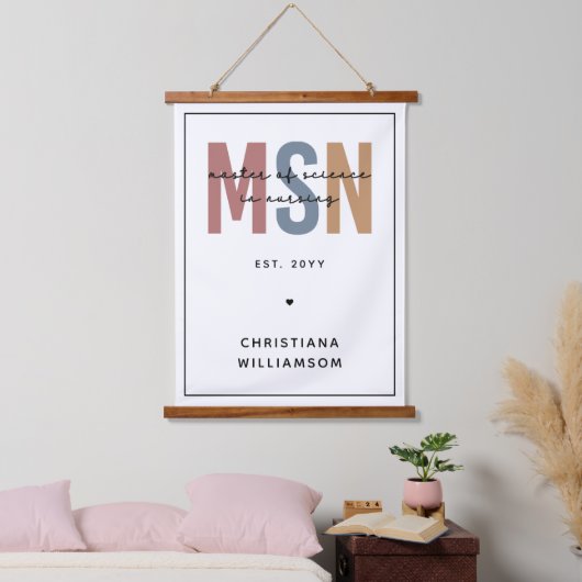 Custom MSN Master of Science in Verpleegkundig Afs Hangend Wandkleed (Slaapkamer)