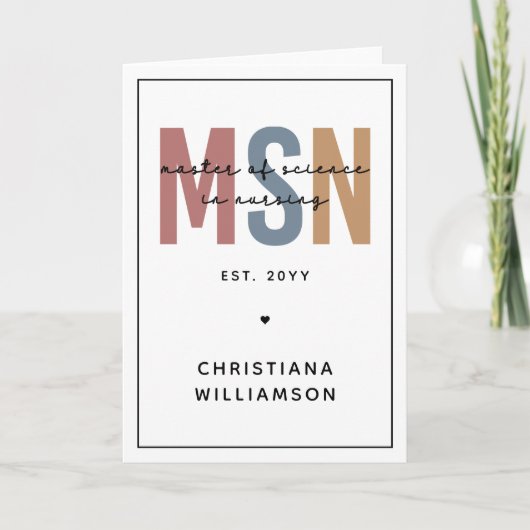 Custom MSN Master of Science in Verpleegkundig Afs Kaart (Voorkant)