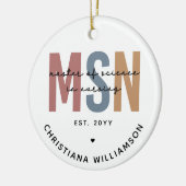 Custom MSN Master of Science in Verpleegkundig Afs Keramisch Ornament (Links)