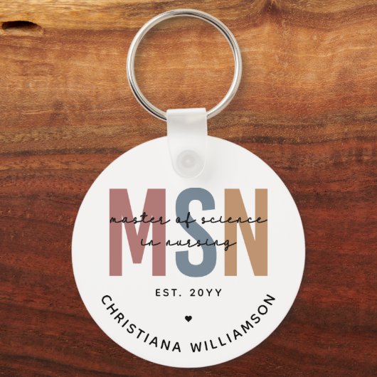 Custom MSN Master of Science in Verpleegkundig Afs Sleutelhanger (Voorkant)