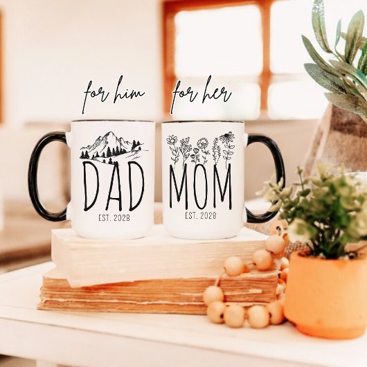 Custom Mug for Mom & Dad, New Parents Gift Set