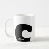 Custom mug monogram initial letter modern minimal koffiemok (Links)
