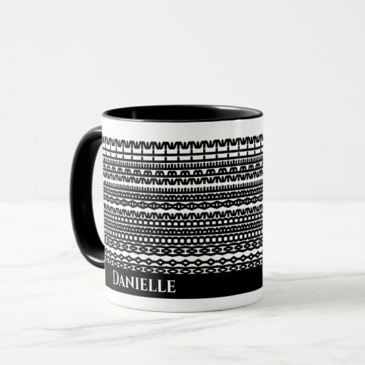 Custom Mug with Hidden Text in Geometric Pattern (Devant gauche)