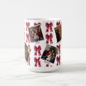 Custom Multi-Photo Christmas Mug with Red Bows (Centre)