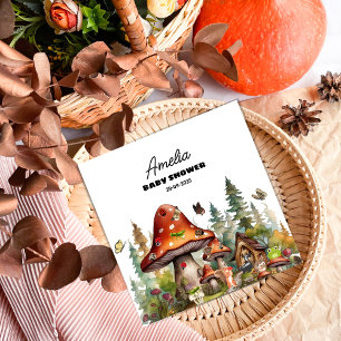 Custom Mushroom Whimsical Woodland Baby shower Servet