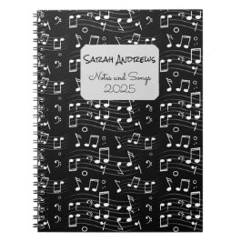 Custom Music Notes Pattern Notitieboek