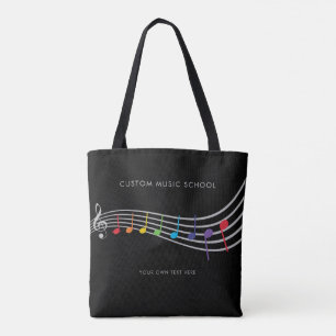 Custom Music School Rainbow Muzieknoten Draagtas