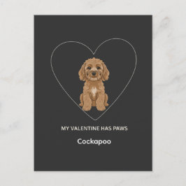 Custom My Valentine Has Paws Cockapoo Dog Lover Briefkaart