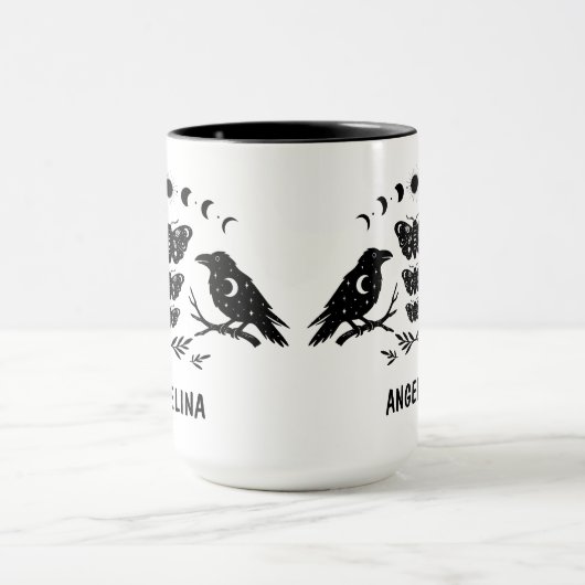 Custom Mystical Celestial Moth & Crows Goth Witchy Mok (Midden)