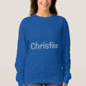 Custom Naam Blauw Vrouwen Basic Sweatshirt (Voorkant)