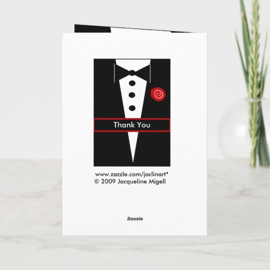 CUSTOM NAAM Bruidsman bruiloft Dank u Bedankkaart (Achterkant)