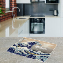 Custom naam de grote golf navy blauw