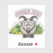 Custom Naam Geit Boerderij Cartoon Dier Sticker (Vel)