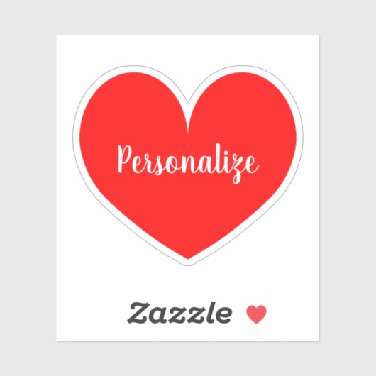 Custom naam groot rood hart laptop decal sticker (Vel)