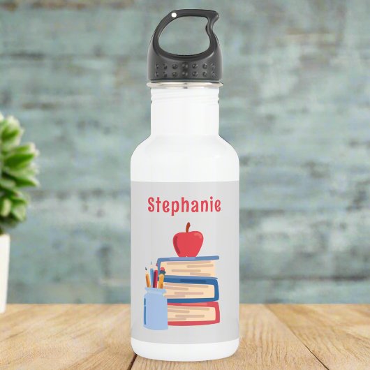 Custom Naam l Schattige Girly Terug naar School Waterfles