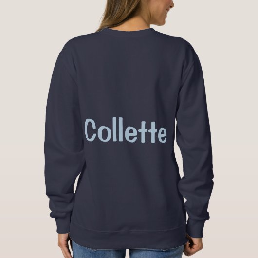 Custom Naam Navy Blue Dames Sweatshirt (Achterkant)