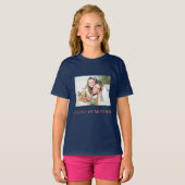 Custom Naam Tekst Foto Kinderen Basic T-shirt (Voorkant volledig)