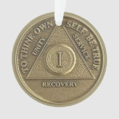 Custom Name | 1 Year Sober Anniversary Medallion (devant)