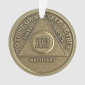 Custom Name | 37 Year Sober Anniversary Medallion (devant)