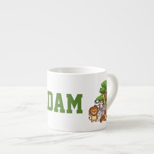 Custom Name Adam Safari Animals Espresso Mug (Devant droit)