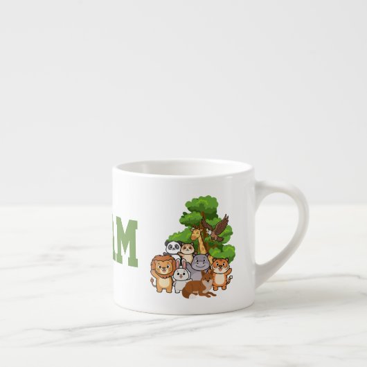 Custom Name Adam Safari Animals Espresso Mug (Droite)