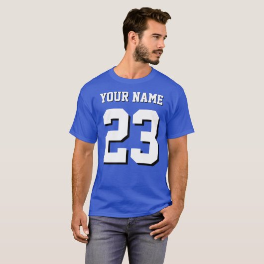 Custom Name and Number Jersey Sports T-shirt (Voorkant volledig)