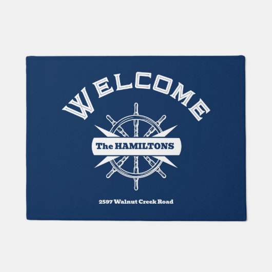Custom Name and Text Nautical Deurmat (Voorkant)