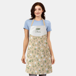 Custom Name Apron – Vanilla Floral Print Schort