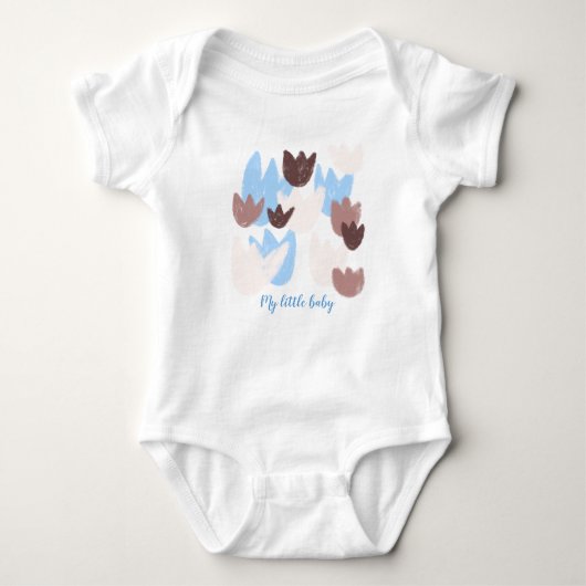 Custom name baby boy spring floral  romper (Voorkant)