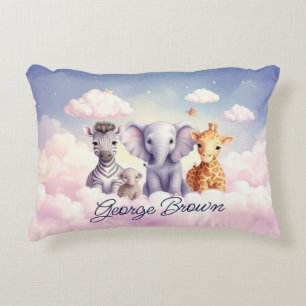 Custom Name Baby Zebra met al zijn vrienden Accent Kussen