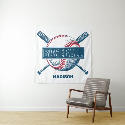 Custom Name Baseball Wandkleed (In situ)