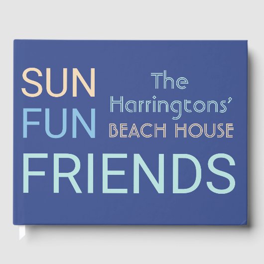 Custom Name Beach House gastenboek (Voorkant)