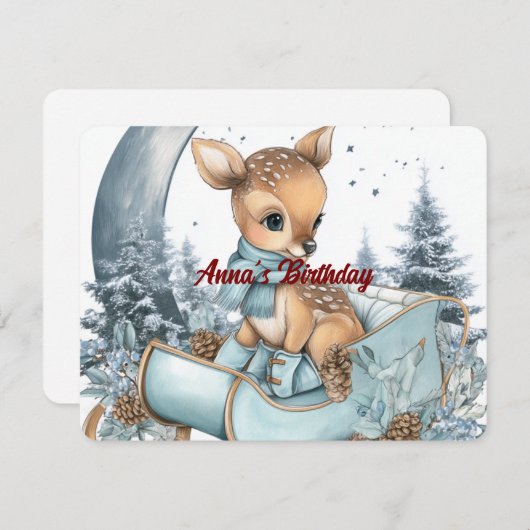 Custom Name Birthday Invitation | Cute Design (Devant / Derrière)