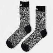 Custom Name Black and White Zebra Stripe Socks Sokken (Links)