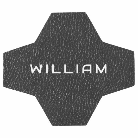 Custom Name Black Leather Finish Texture (Plat)