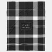 Custom Name Black White Buffalo Plaid Men's Gift Fleece Deken (Voorkant)