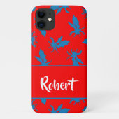 Custom name blue dragons on red Case-Mate iPhone case (Achterkant)