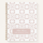 Custom Name Blush Rose Vector Pattern Journal (Devant)