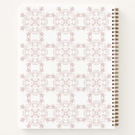 Custom Name Blush Rose Vector Pattern Journal (Dos)