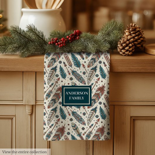 Custom Name Boho Towel Pastel Native Kitchen Set Theedoek